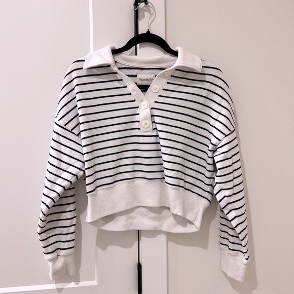 ABERCROMBIE A&F striped quarter sweatshirt - Picture 2 of 4